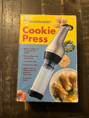 Toastmaster Silver and Black Cookie Press - Electric Cookie Maker